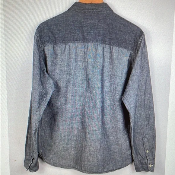 All Saints Men's Denim Long Sleeve Button Down Shirt XXL - Picture 2 of 5